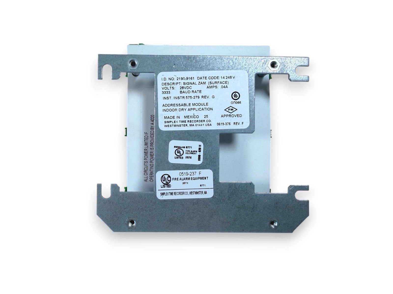 Simplex 2190-9161 Fire Alarm Signal ZAM Addressable Module