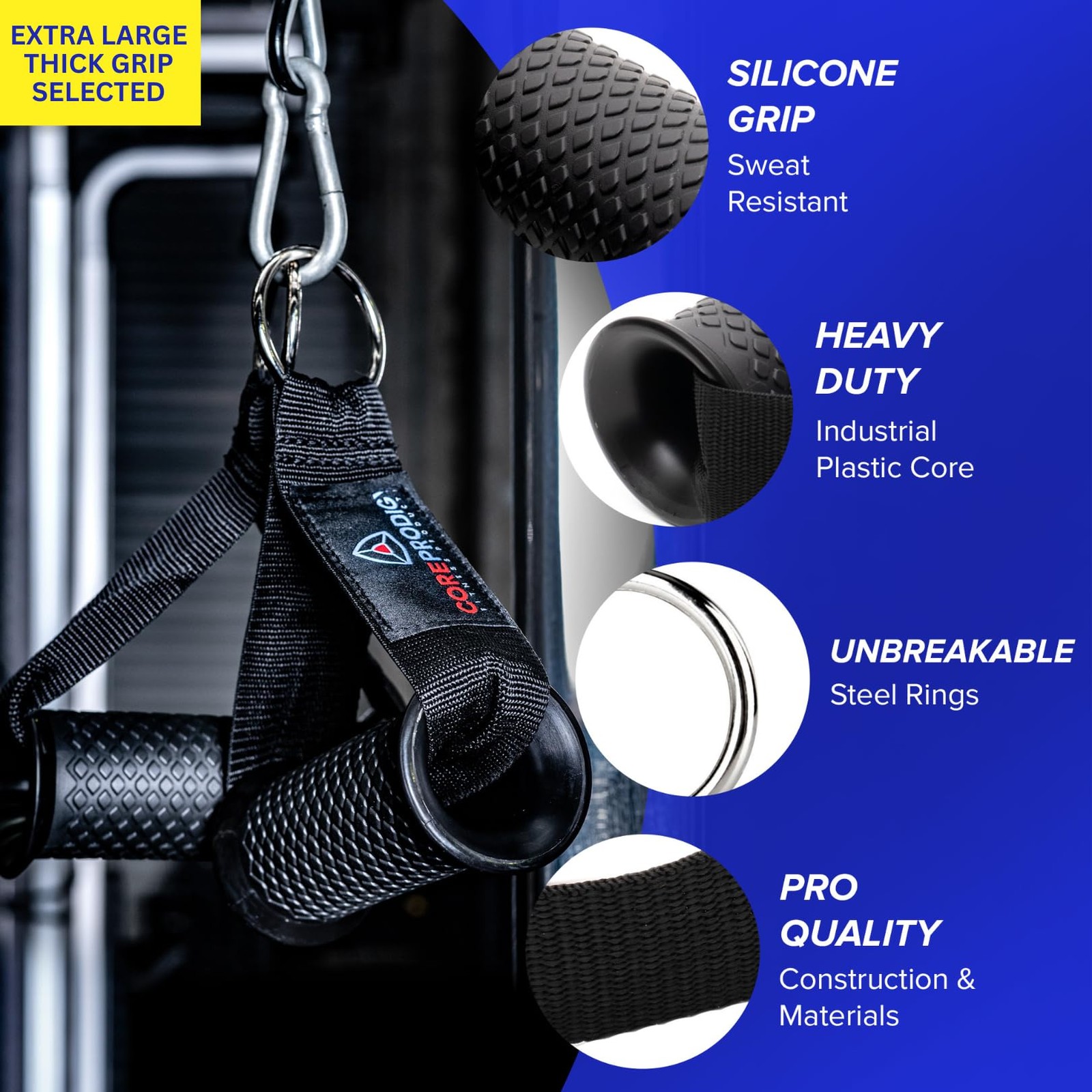 Heavy Duty Exercise Handles Extra Large Size - Grip Attachments for Cable Mac...