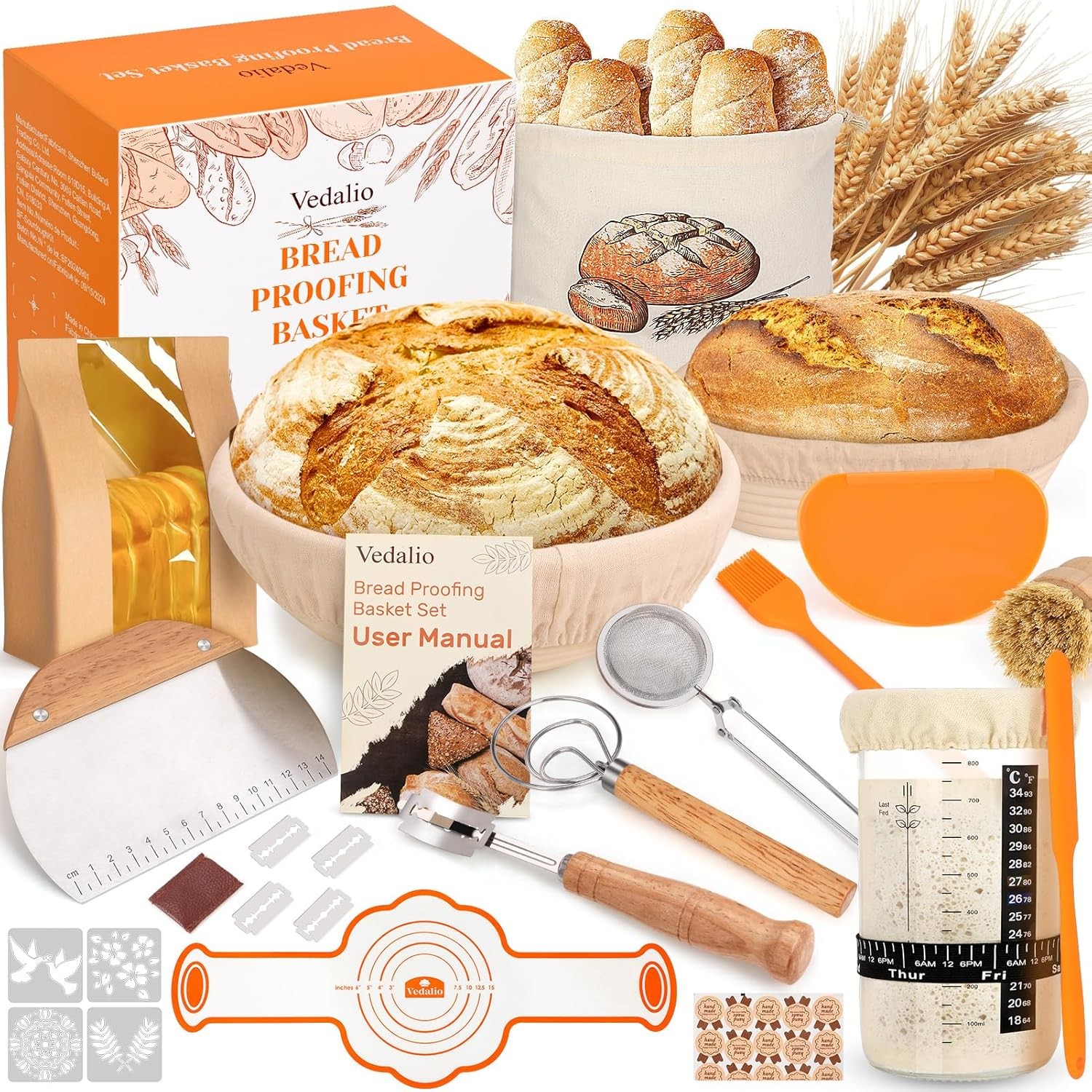 Sourdough Bread Baking Supplies Sourdough Starter Kit Bread Proofing Basket
