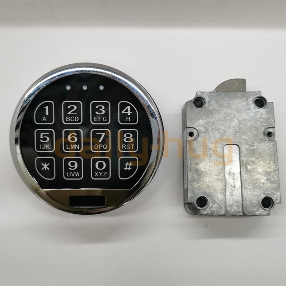 Electronic Safe Lock LED Keypad Chrome Gun Safe Lock Replacement With Swing Bolt