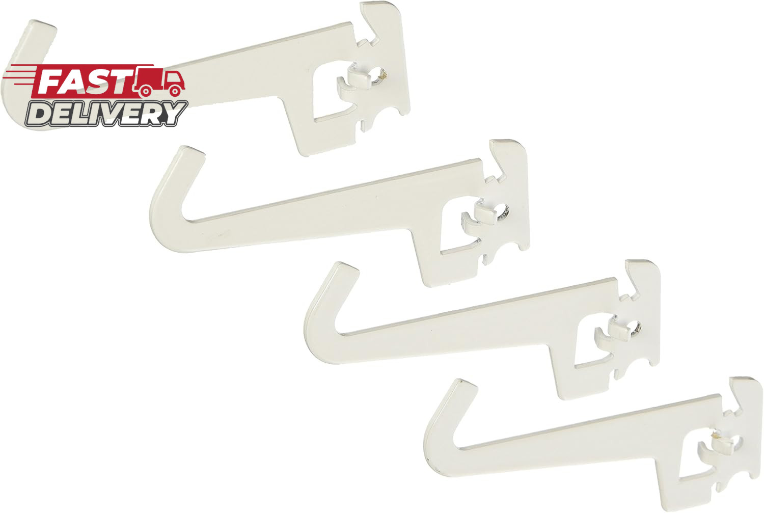 Wall Control 3-1/2In Reach Curved Tip Slotted Hook Pack - Slotted Metal Pegboard