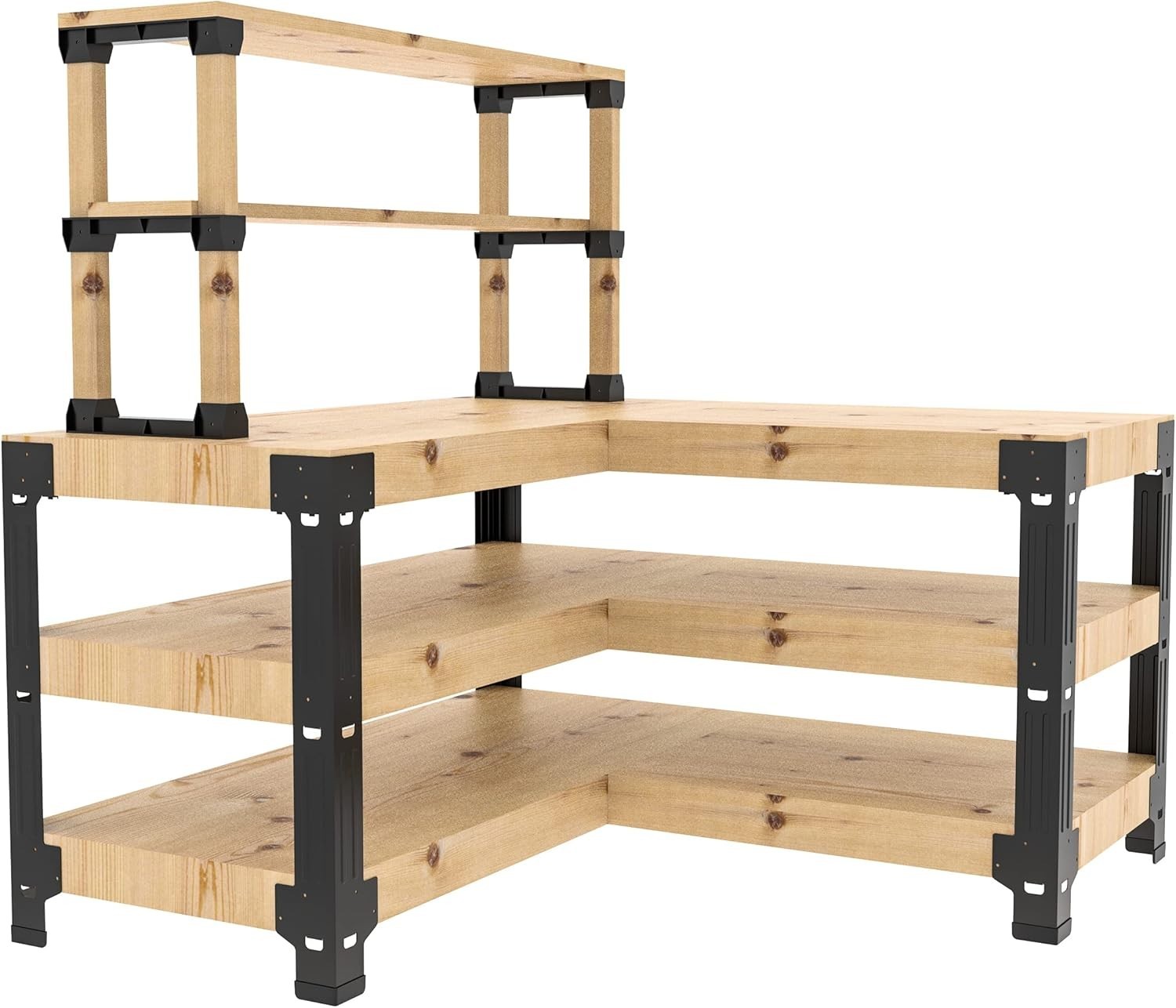 Steel Workbench Kit 5 Legs with Shelf Brackets L Shaped Heavy Duty Work Bench