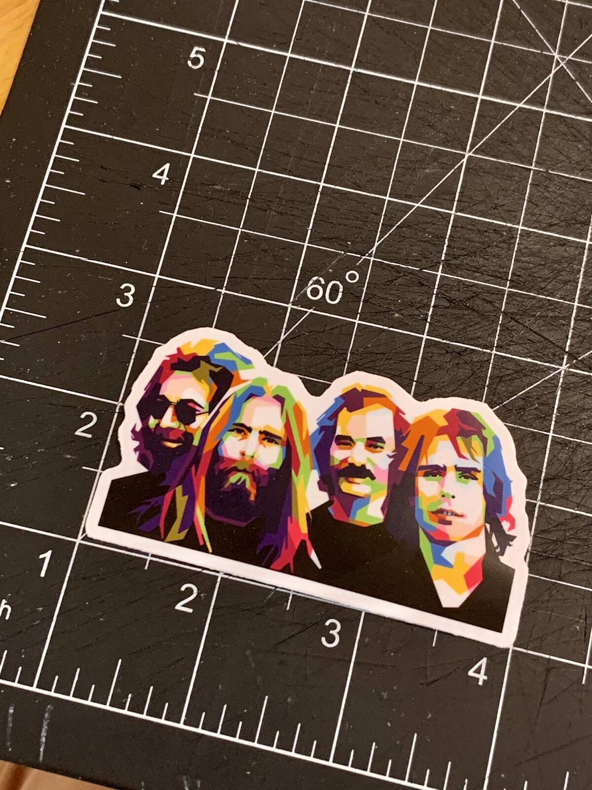Grateful Dead Band Polygon Art Premium Sticker Decal Jerry Garcia 3 x 1.8 in