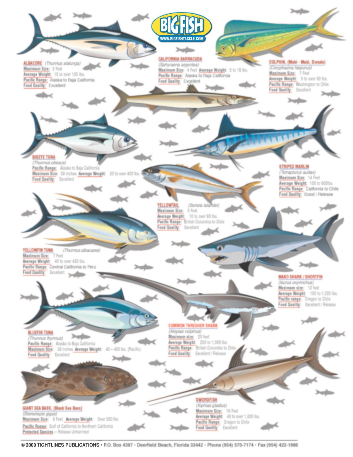 Pacific Coast Fish Identification #15 - Waterproof Quick Reference