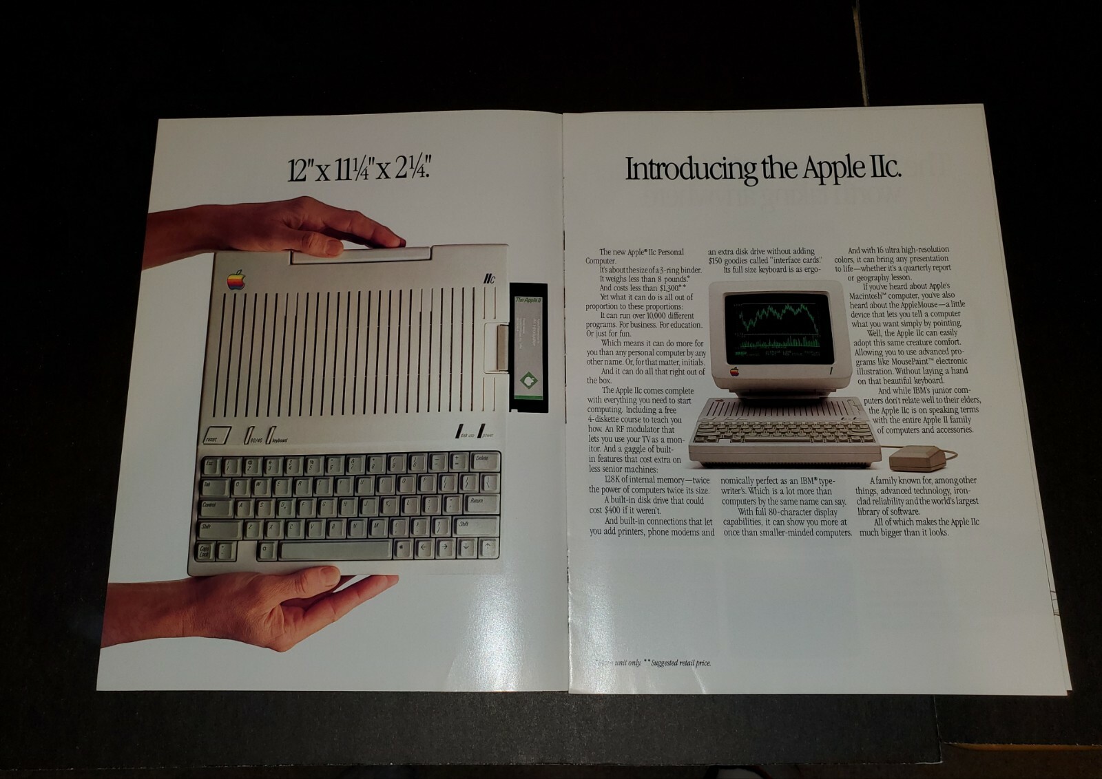 Original Vintage Apple IIc Computer 8 page brochure 1984 Bill Gates
