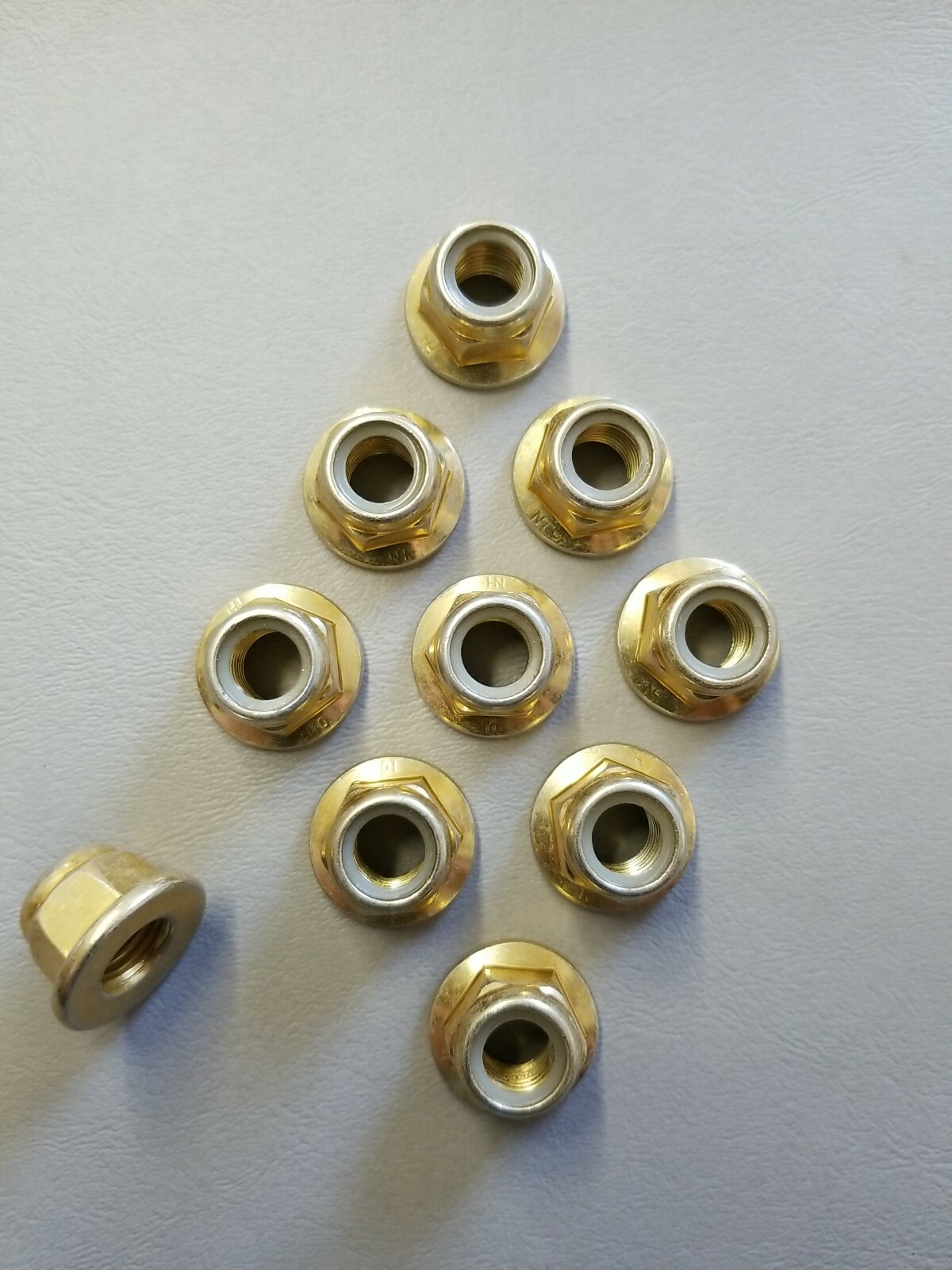 (10) M10-1.25 DIN 6926 Flange Nylon Insert L/N White Heat Treated Class 10 Z&Y