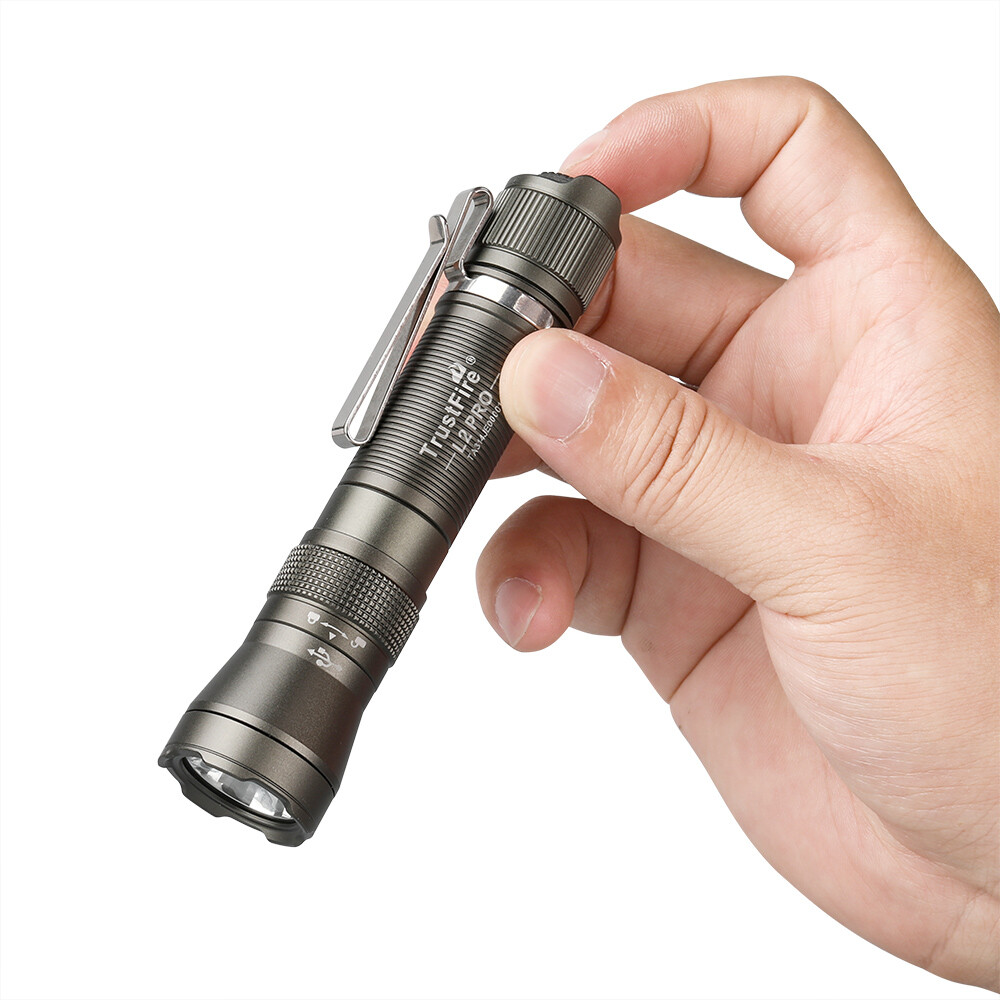 Trustfire L2PRO Tactical EDC Flashlight Rechargeable LED Torch Clip Flashlight