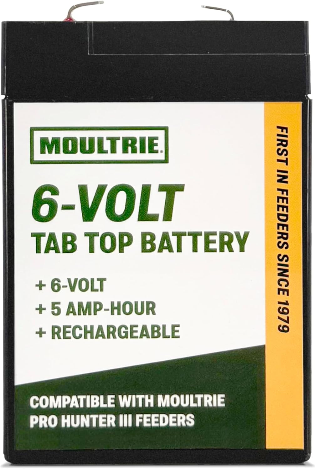 6 Volt Tab Top Battery - Designed for  Pro Hunter 3 Series Feeders - 5 Amp Ho...