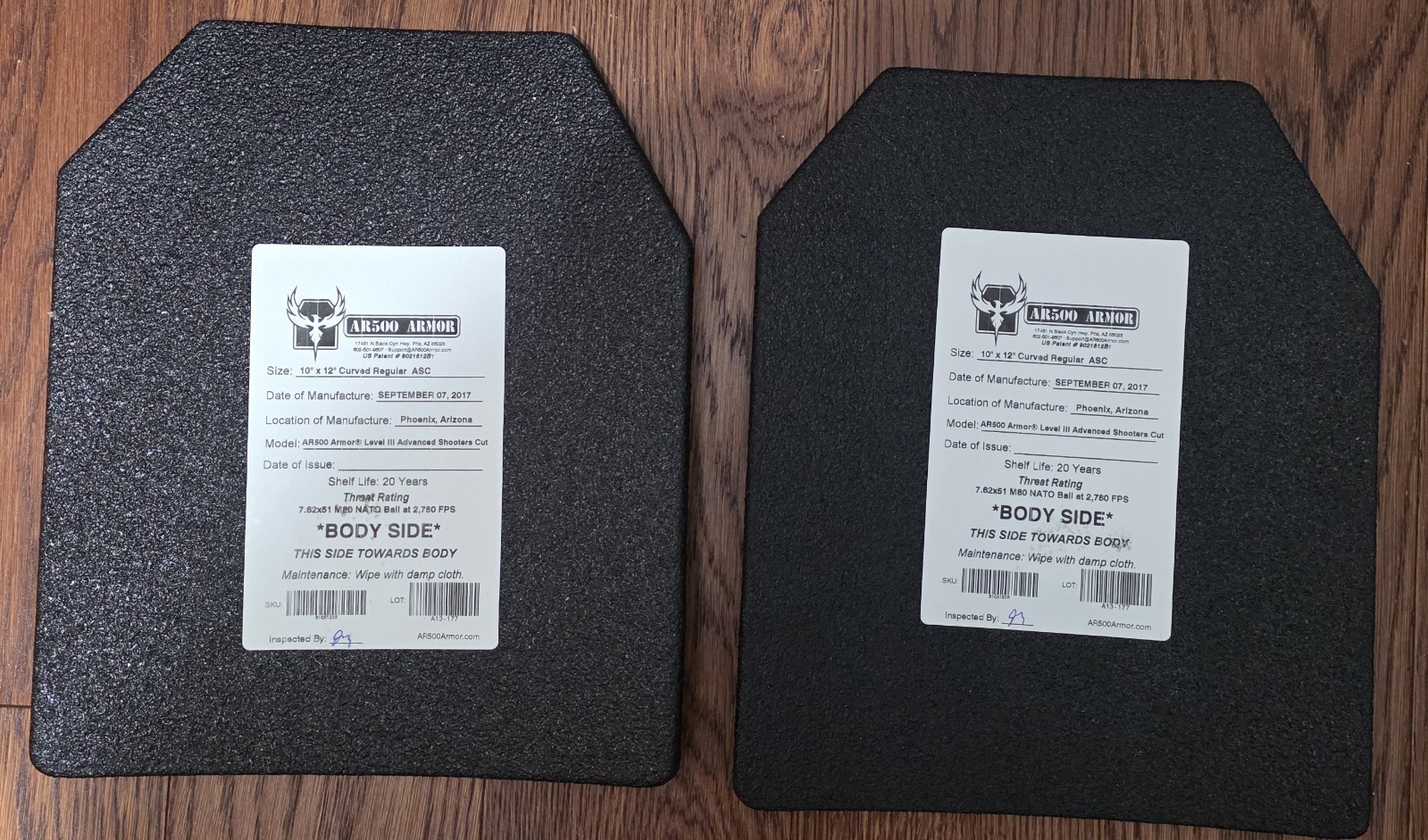 AR500 Armor Level III Plates