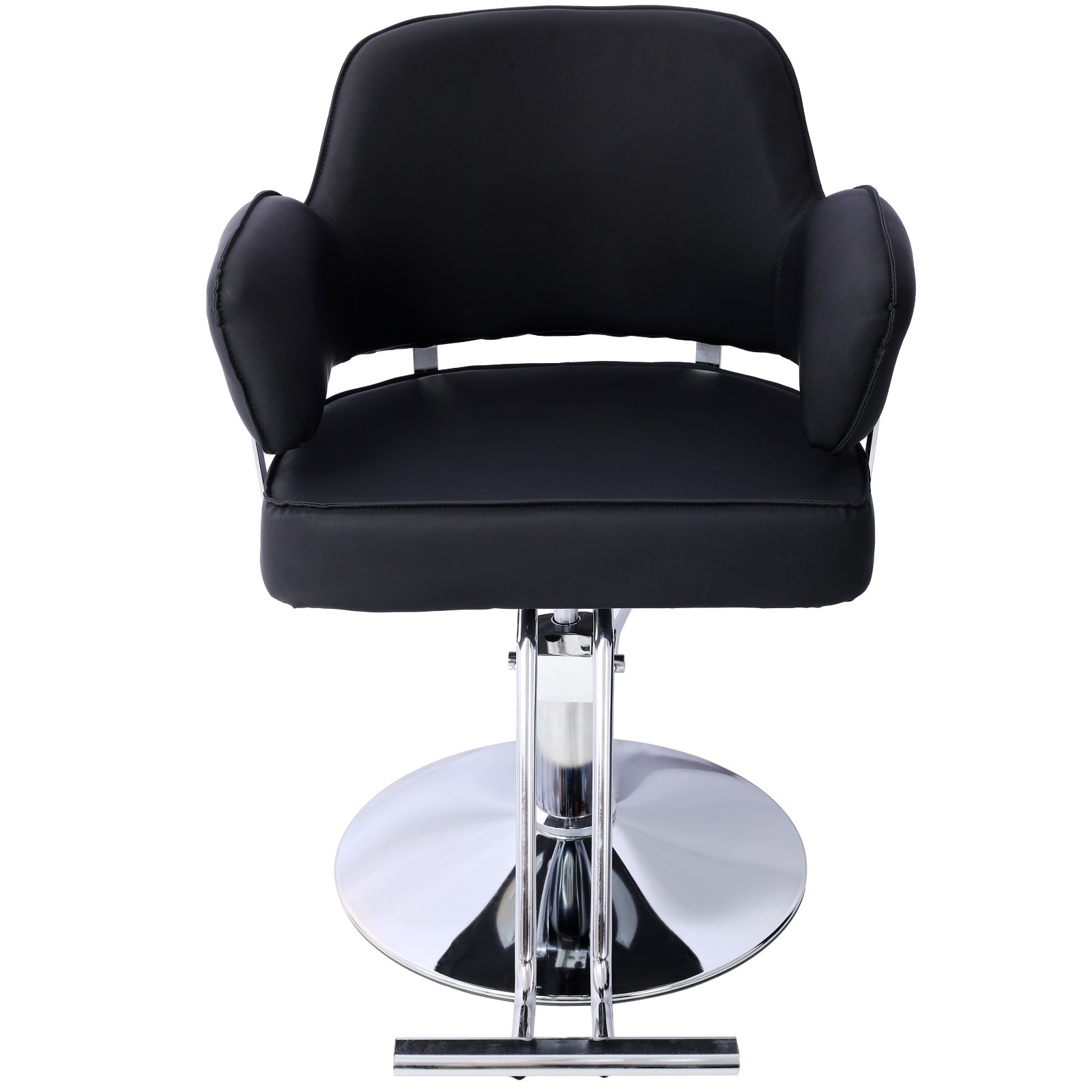 Heavy Duty Salon Chair Wide Seat Black Round Base Hair Stylist
