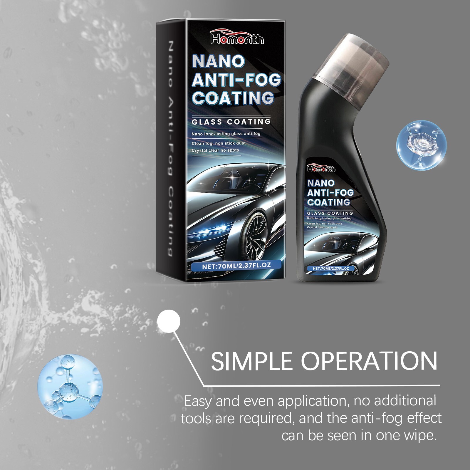 Automotive windshield coating agent for removing stains from the windshield
