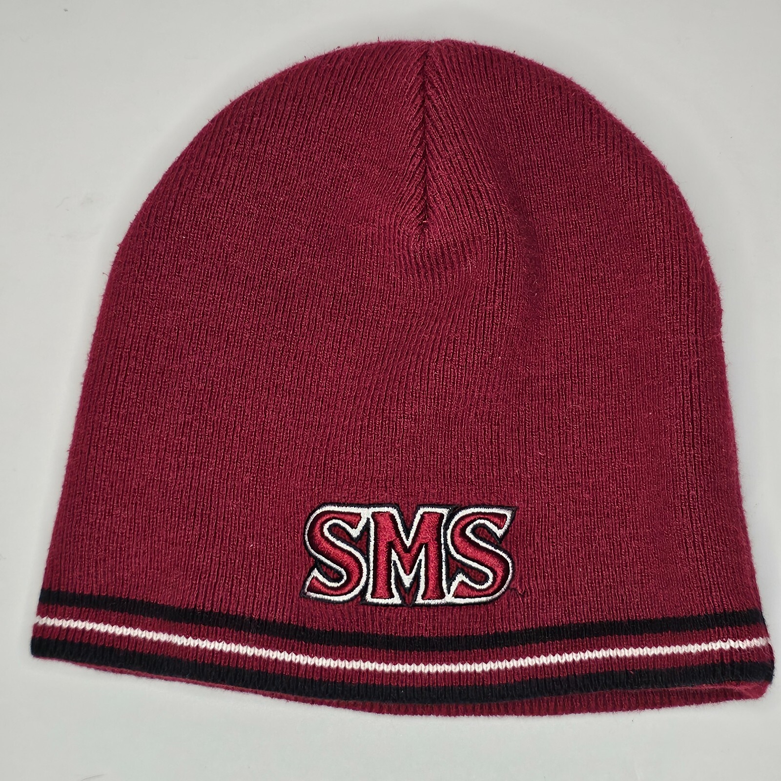 Southwest Missouri State Beanie Hat Cap Maroon SMS The Game OSFM No Cuff Stripe