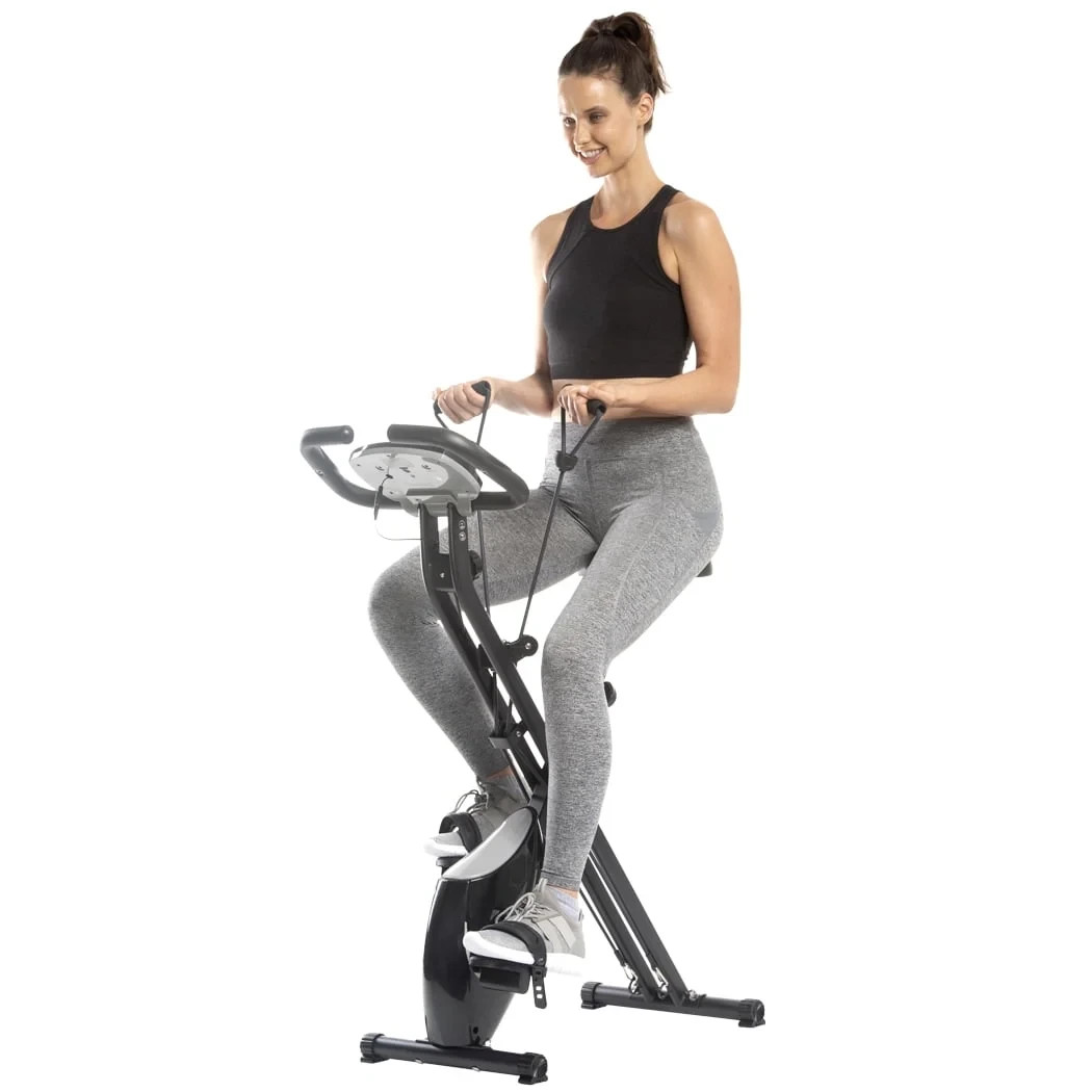 Daiwa Felicity Ez Bike Pro Folding Exercise Bike with Resistance Bands, Compact