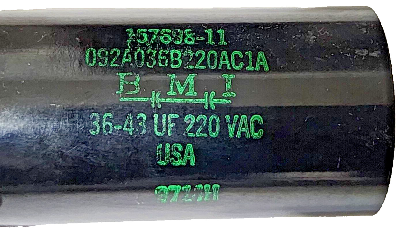BMI 157698-11, 092A036B220ACIA, Capacitor 36-43uF, 220Vac