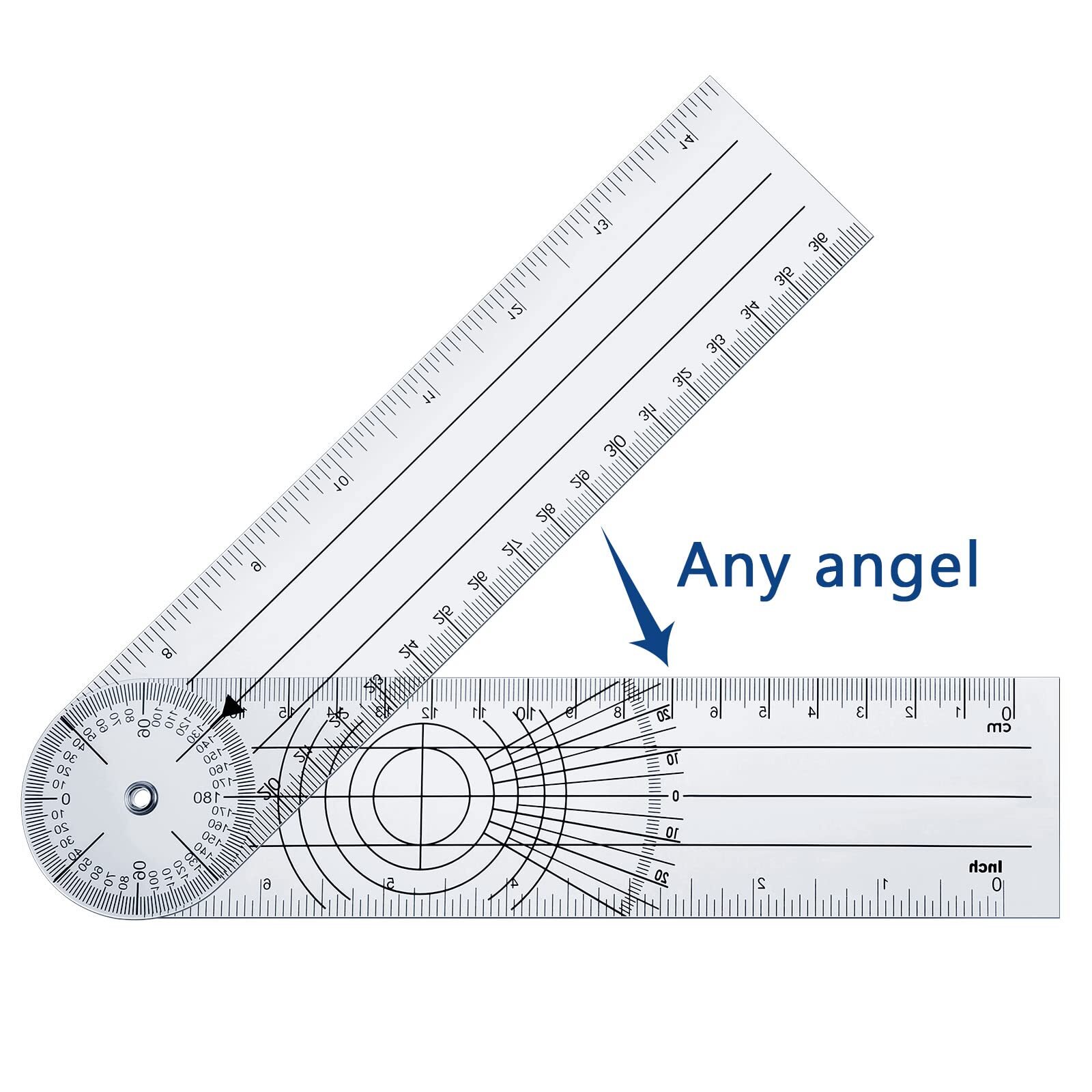 Plastic Goniometer Quick Angle Protractor Clear Angle Finder Angle Ruler With 7