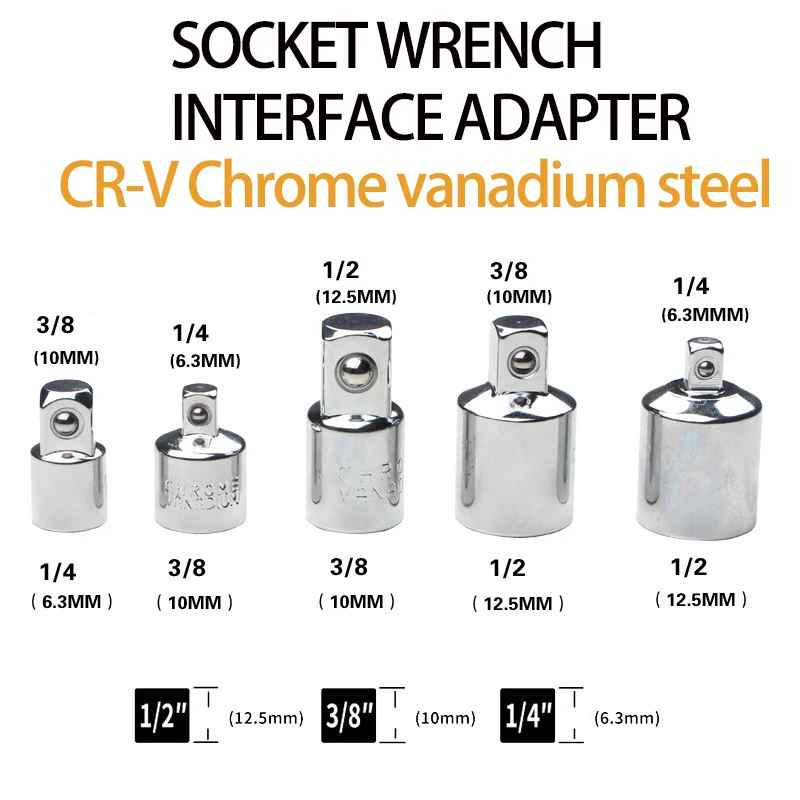 1/4" 3/8" 1/2" Socket Adapter Ratchet Drive Converter