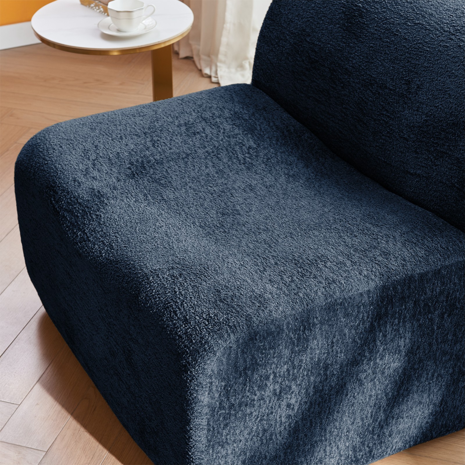 Space-Saving Single Foam Sofa Chair with Footrest & Pillow