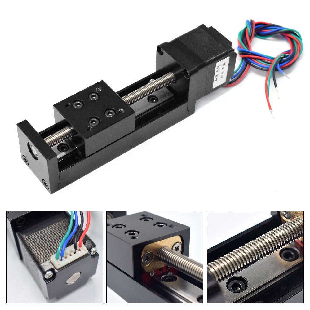 CNC Linear Stage Mini Slide Table Stroke 50-300mm Screw Pitch 1-12mm