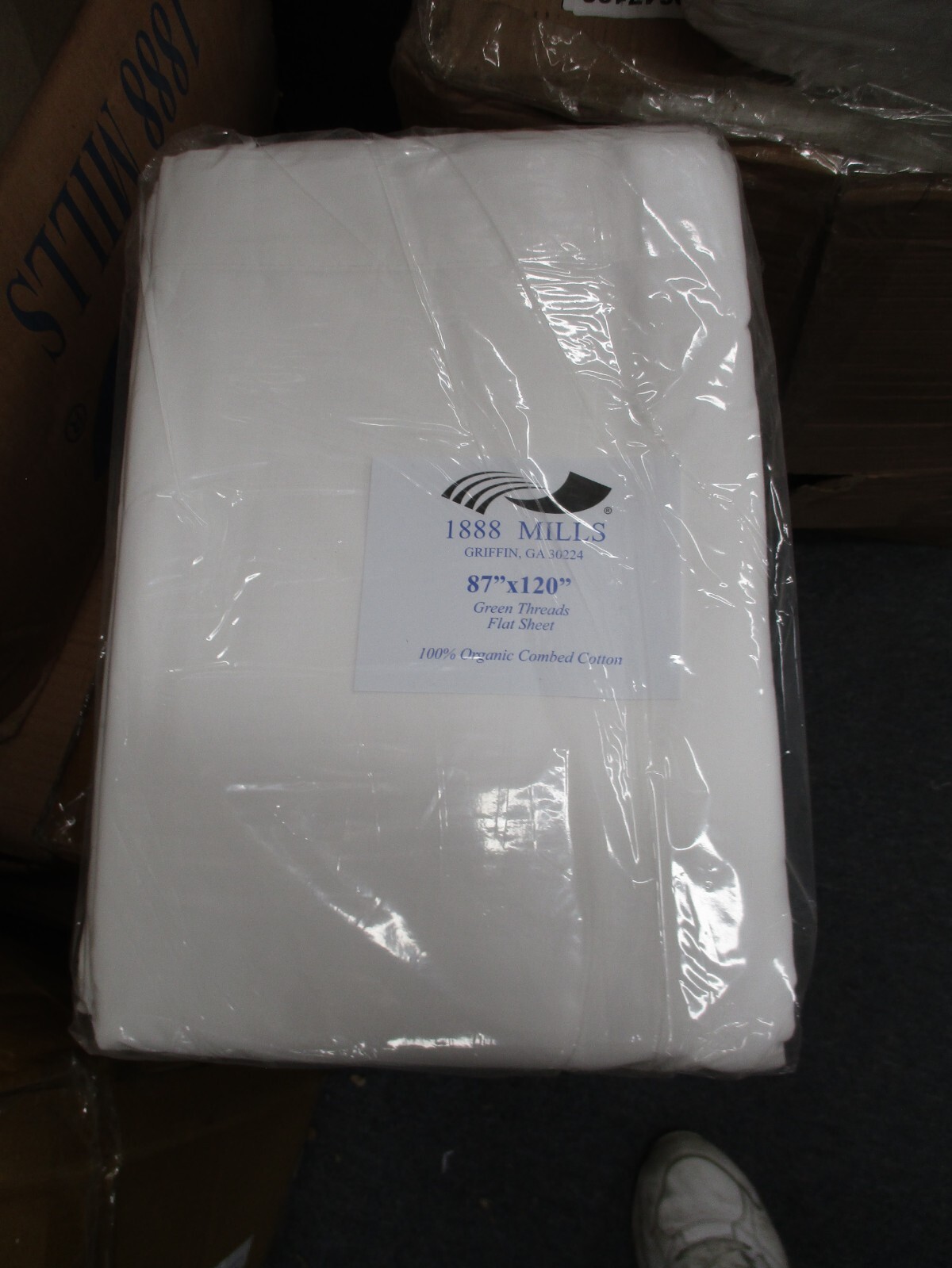 ORGANIC 100% COTTON full size  FLAT SHEET 300 COUNT 1888 MILLS PURE WHITE X DEEP
