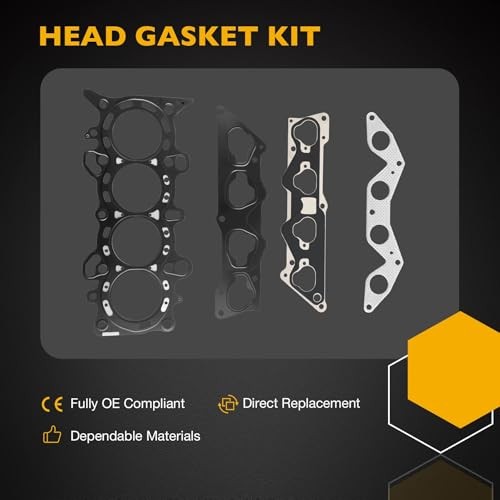 1.7 Engine Cylinder Head Gasket with Timing Belt, Compatible with 2001-2005