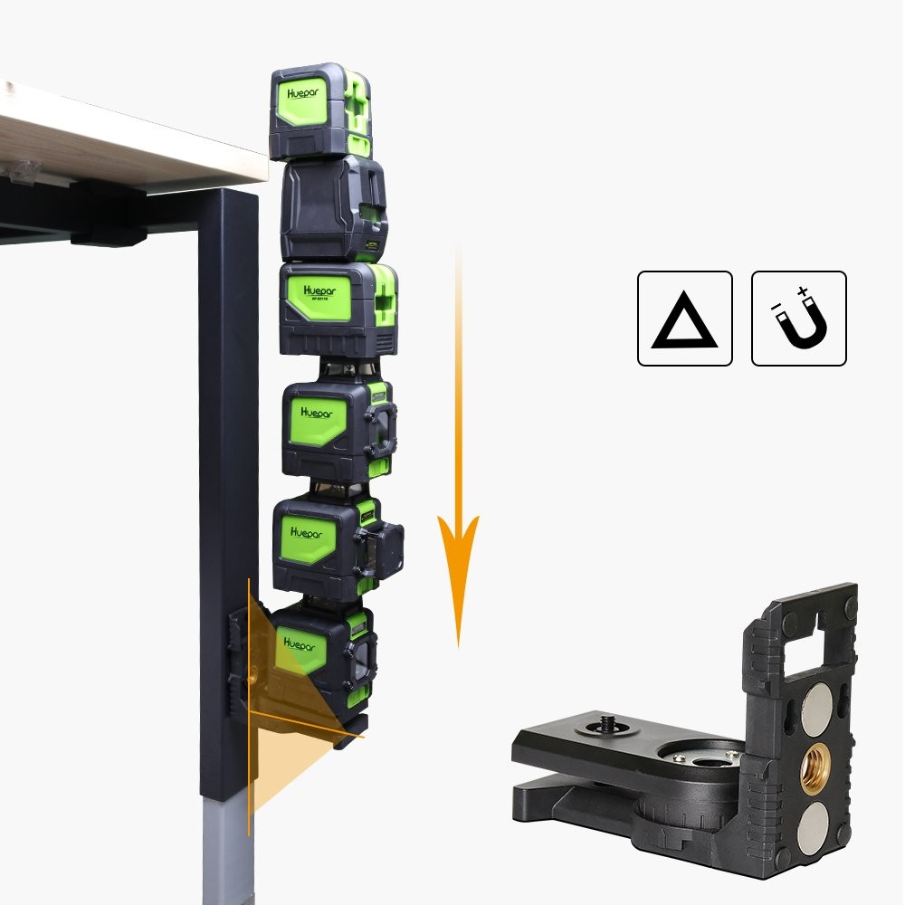 Laser Level L-shape Laser Level Adapter - Magnetic Pivoting Base for Wall & C...