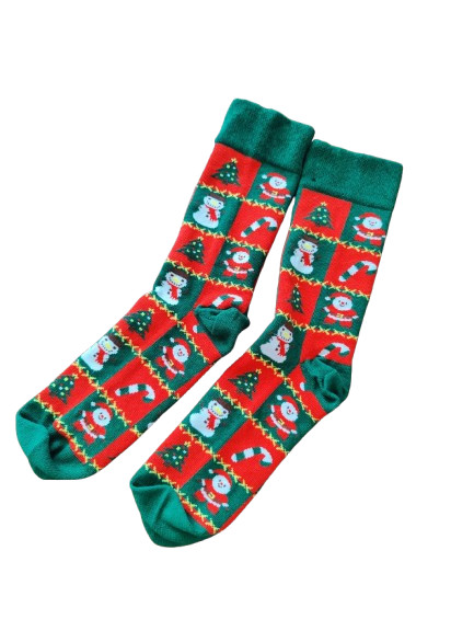 Festive Snowman & Santa - Adult Socks