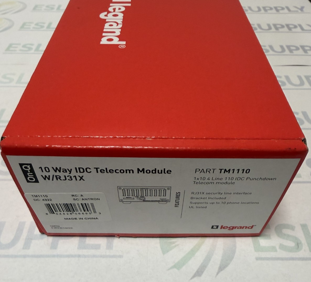 On-Q TM1110 10-Way IDC Telephone Module RJ31X Security Interface New