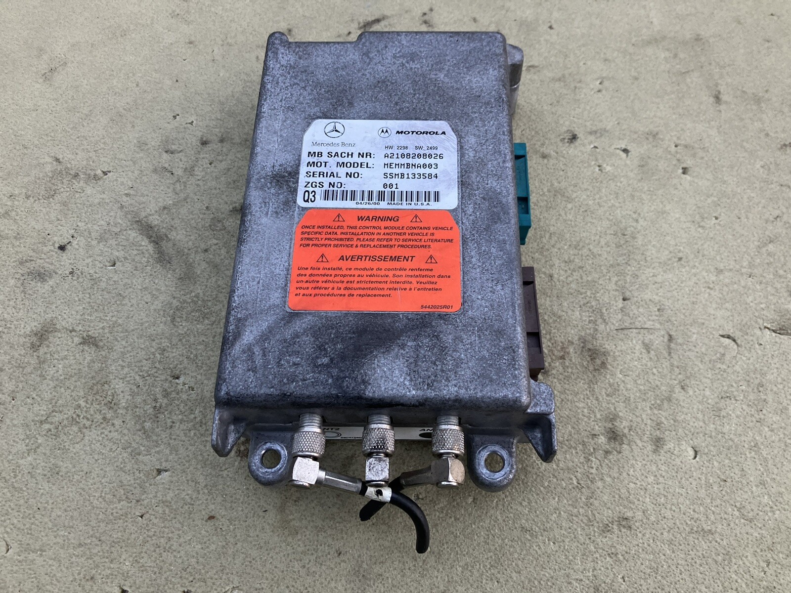 2000-2002 Mercedes Clk320 Communication Module A2108208026 Oem