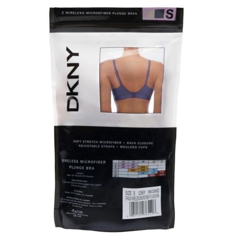 DKNY Women's 2 Pack Wireless Microfiber Plunge Bra - Size Varies