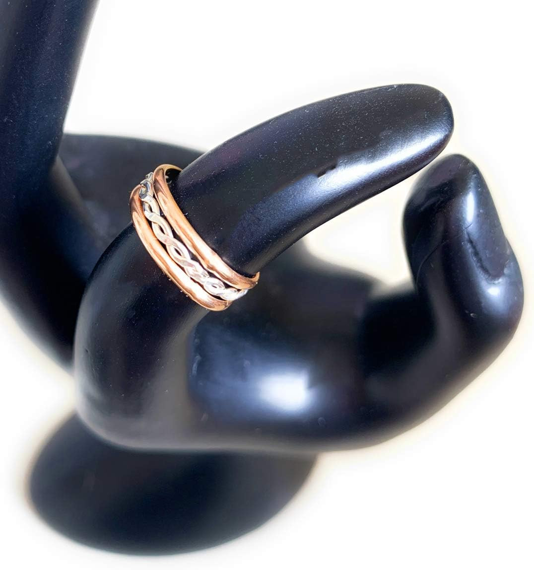 Toe Ring | Braid Stack 14K Gold Fill & Sterling Silver | Unisex Adjustable Toe R