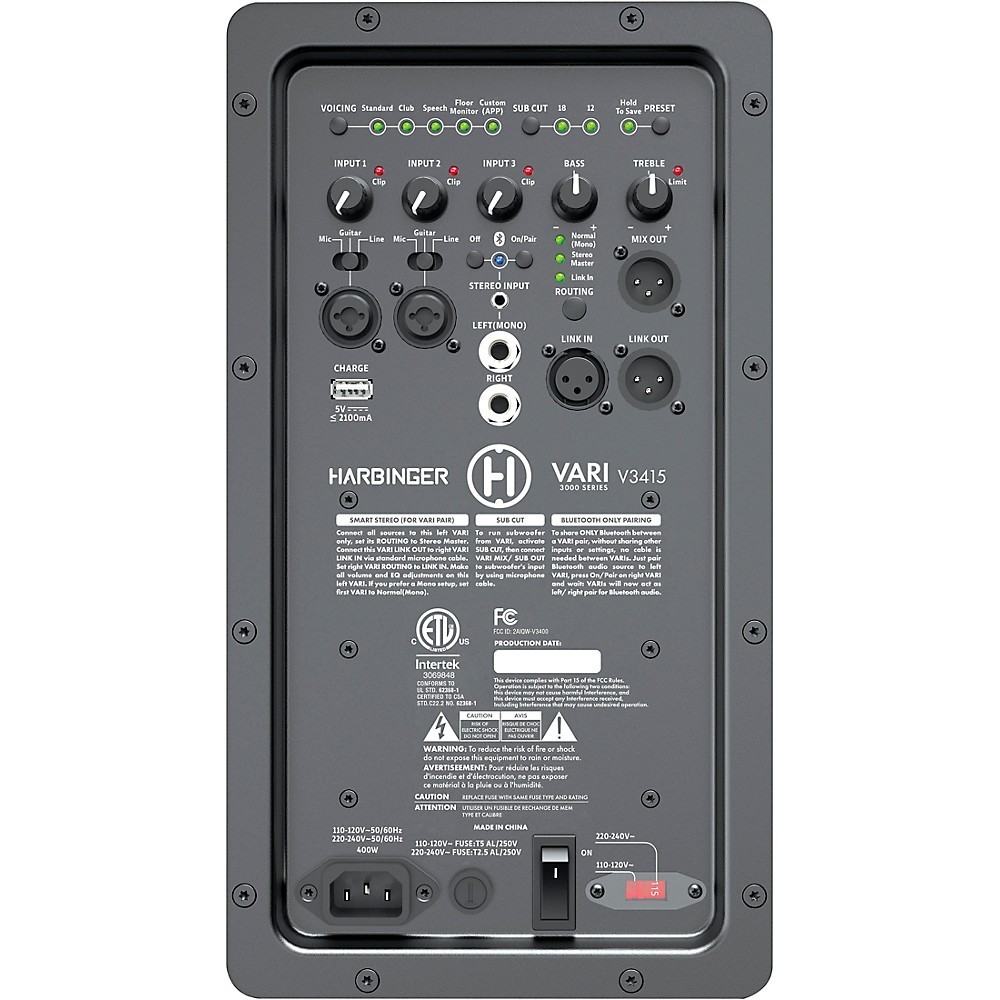 Harbinger VARI V3412 Powered 12" 2-Way Loudspeaker