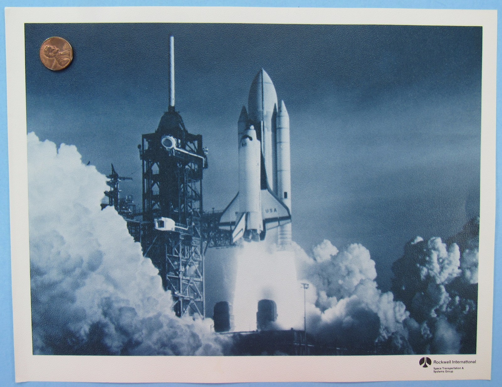 NASA PROMO PHOTO '82 vtg Space Shuttle LIFTOFF Rockwell International - Matte