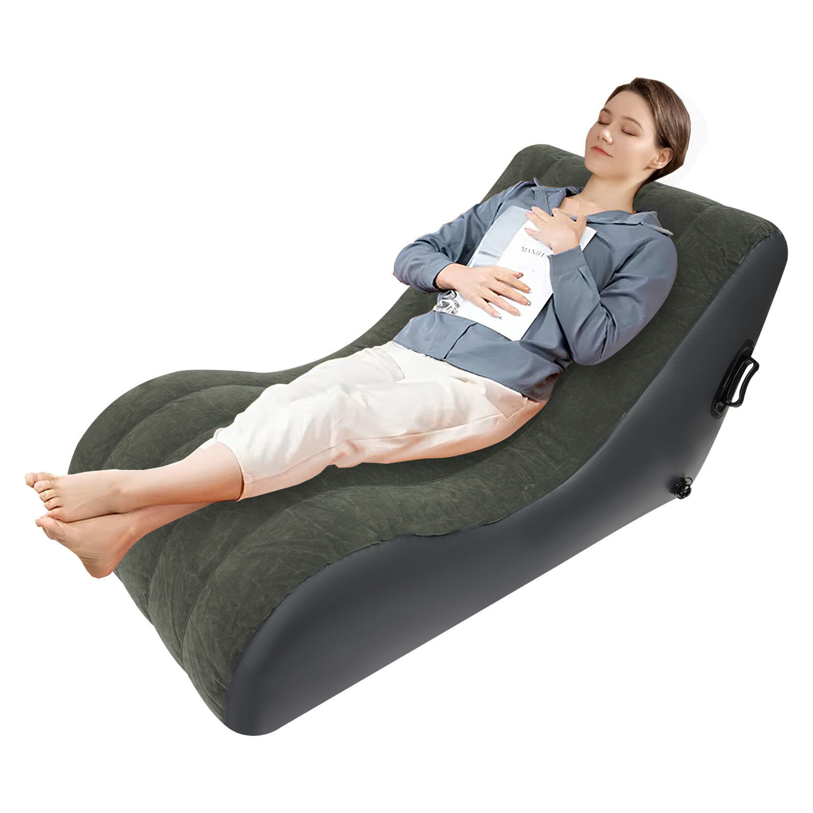 Modern Sofa Bed Inflatable Sofa Bed S-shaped Folding Sofa Bed 89.9*140*69.9cm