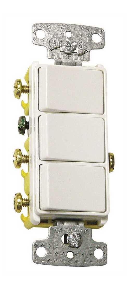 HUBBELL WIRING RCD111W -Pro 15 Amp 2-Position/3-Way Combination Switch (White)