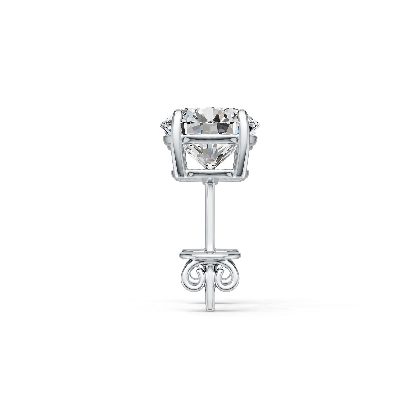 Sterling Silver Semi Mount Earrings Setting Round RD 7.5mm Stud