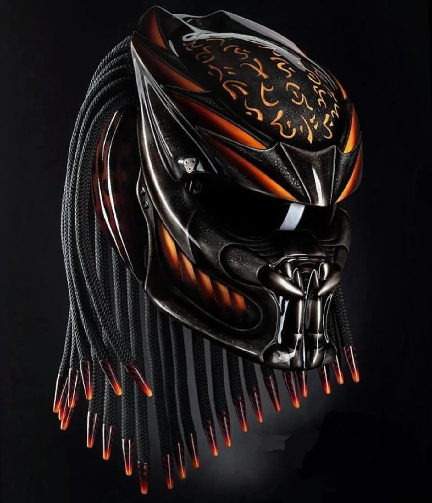PREDATOR MOTORCYCLE HELMET FIRE STYLE ( DOT & ECE CERTIFIED )