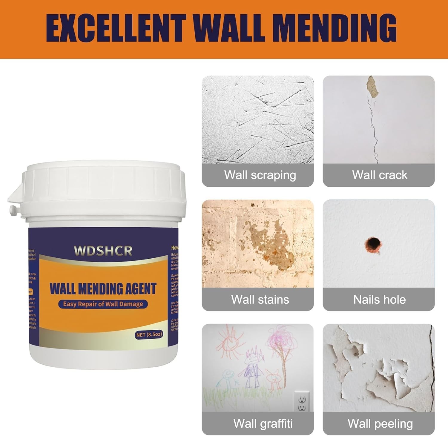 Drywall Repair Kit Wall Hole Patch Spackle Putty Scraper Mesh Tools Set