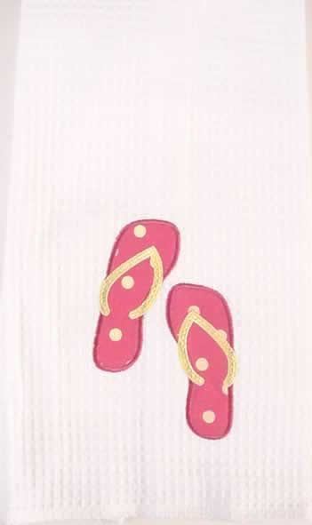 Flip Flops Cotton Applique Kitchen Towel - 861001444