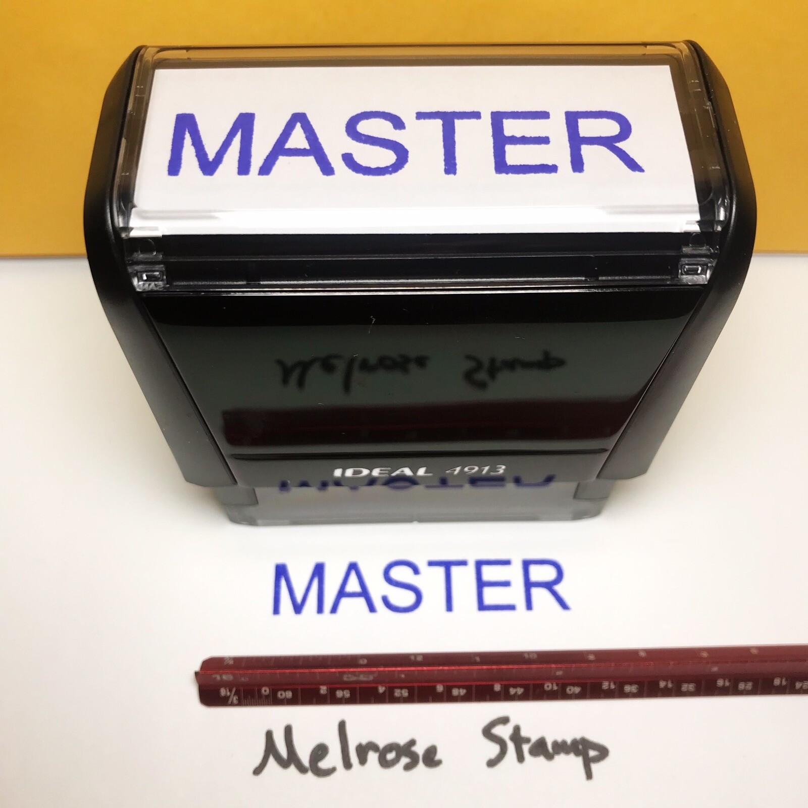 Master Rubber Stamp Blue Ink Self Inking Ideal 4913