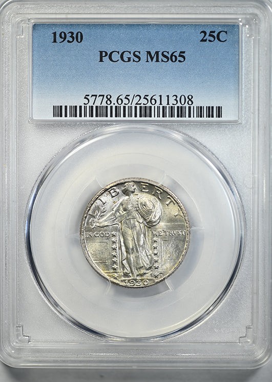 1930 Standing Liberty Quarter 25C PCGS MS65