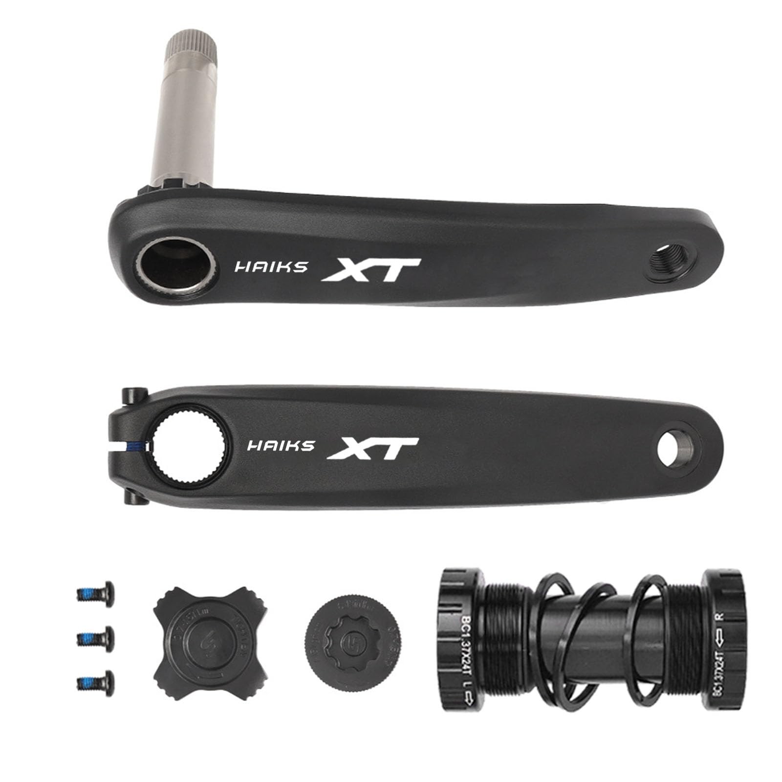 HAIKS Complete Mountain Bike Crankset 170mm with Crank + center shaft--black