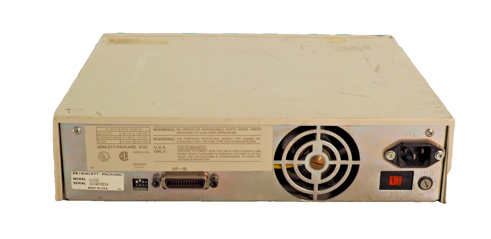 Hewlett Packard HP 9122 9122D Dual 3.5 Floppy Disk Drive