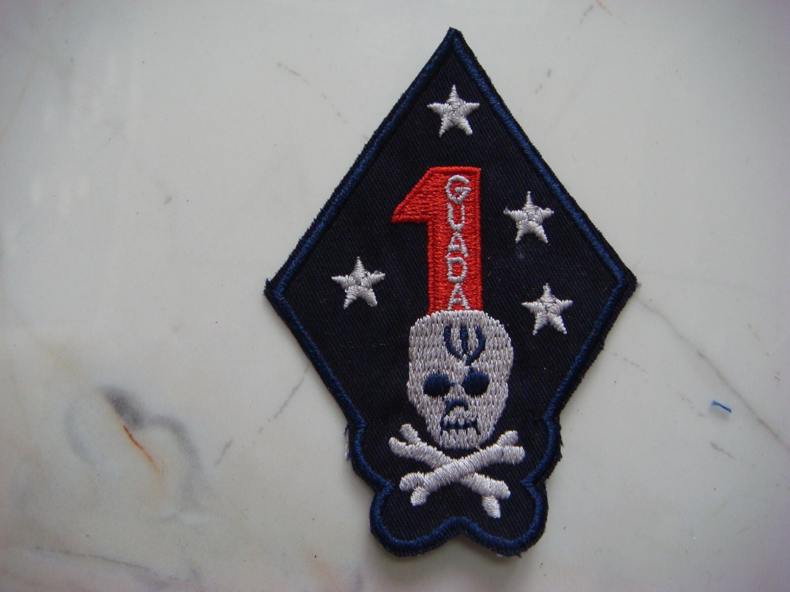 USMC RECON TEAM SKULL & BONES 1st MARINE, VIETNAM WAR PATCH
