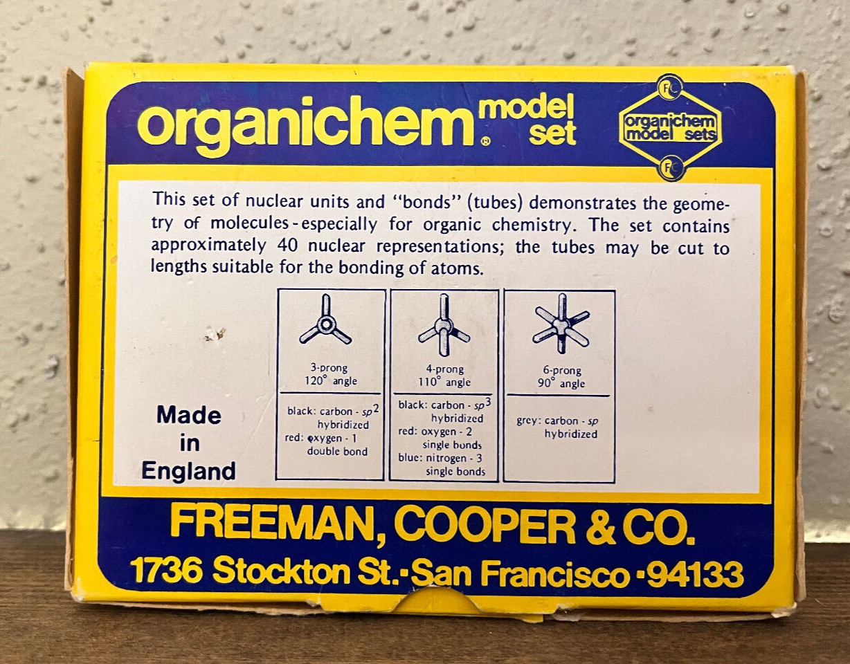 Organichem Model Set by Freeman, Cooper, & Co. Organic Chemistry molecule model