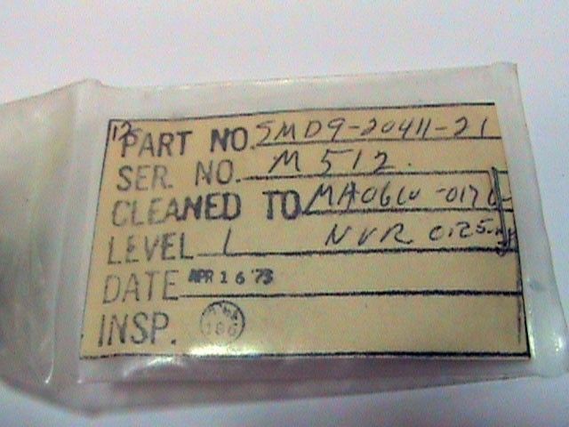 NASA Quick Disconnect SMD9-20091-21 Propulsion Spare NOS OR-2 10055000 965-K-18