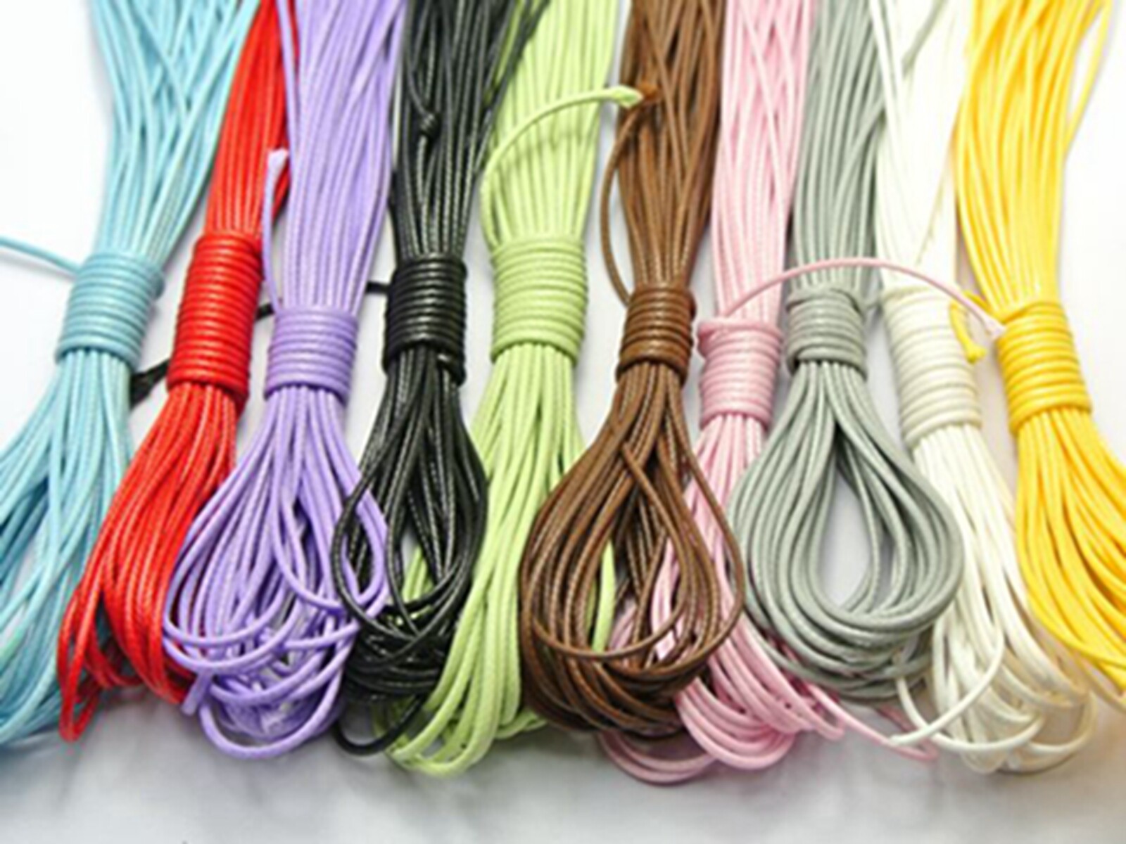100 Merter Mixed Color Korean Waxed Cord String Thread 1mm for Necklace 10 Color