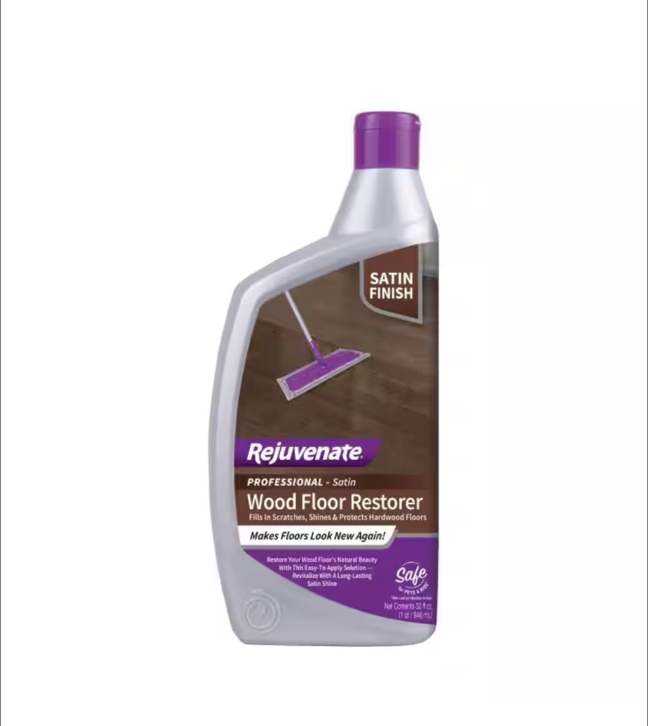 Rejuvenate Professional Wood Floor Restorer 32oz Satin Finish Polishing Formula