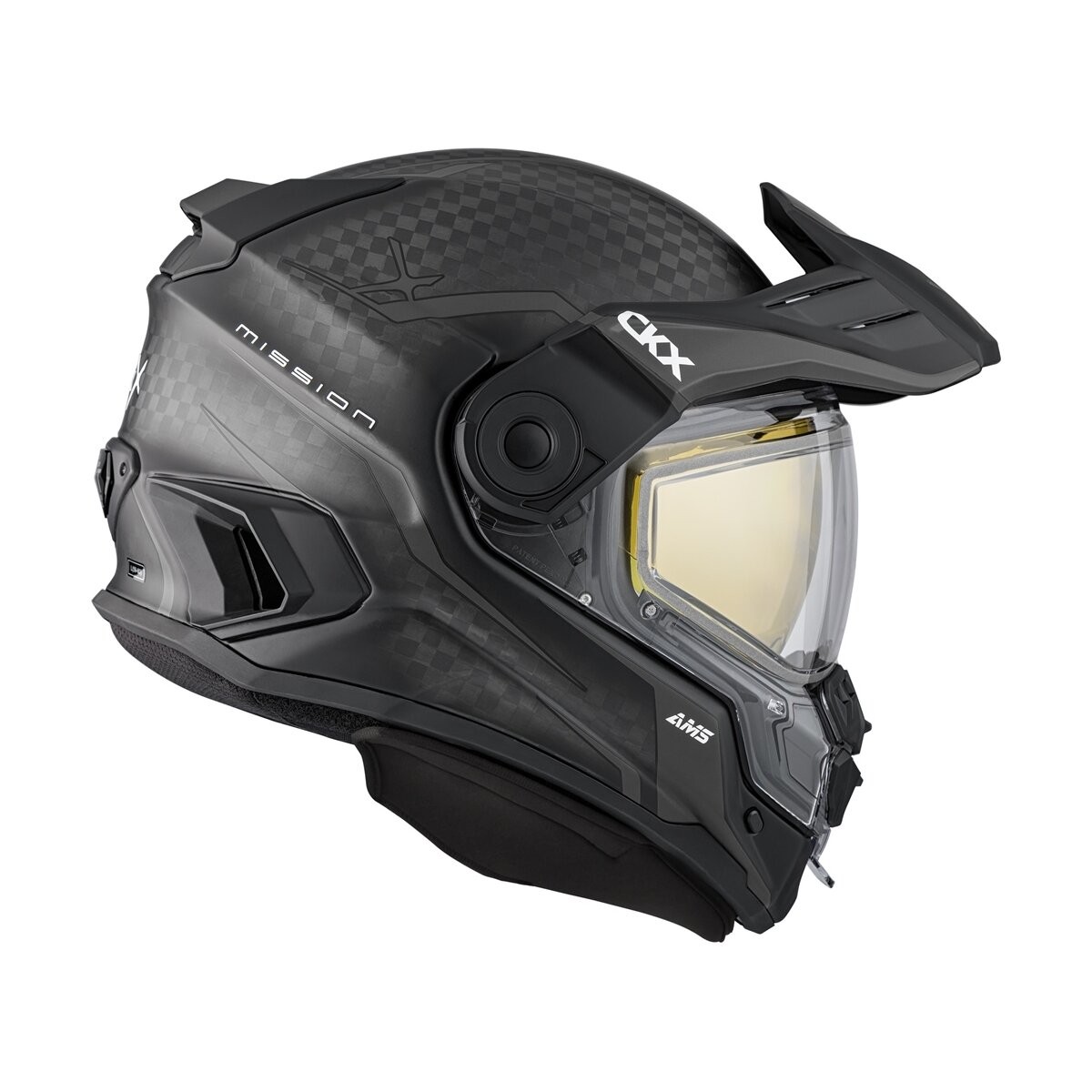 CKX Matte Gray Black Mission AMS Carbon Fury Snow Helmet Dual Lens Shield 515496