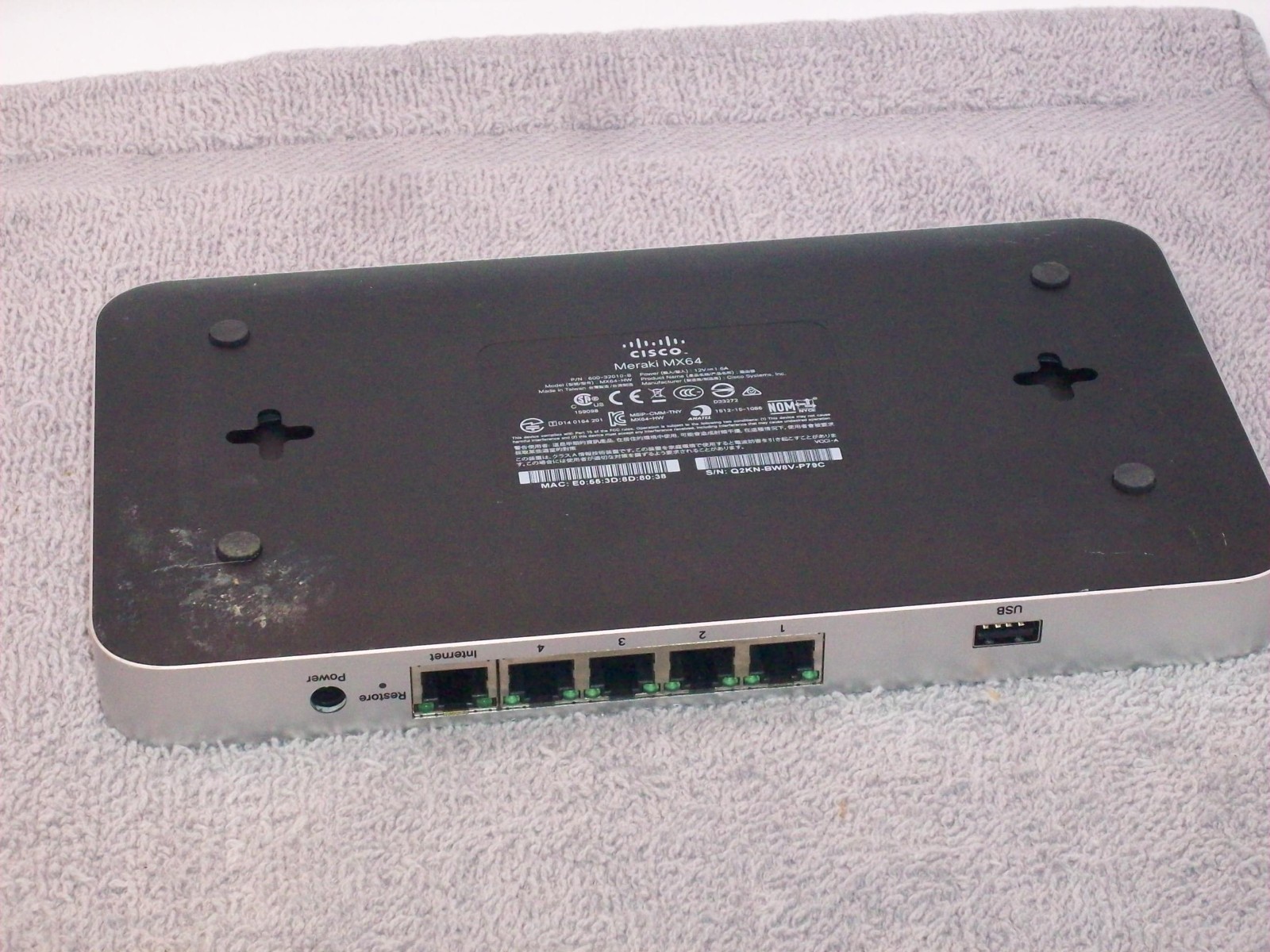 CISCO Meraki MX64-HW Cloud Managed Firewall – Unit Only