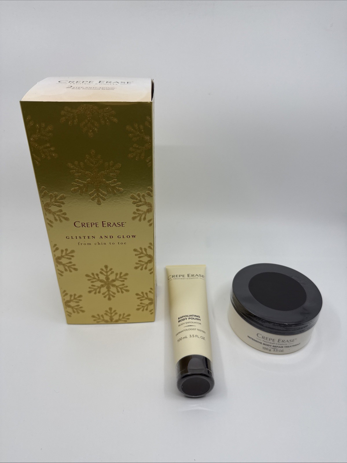 Crepe Erase Exfoliating Body Polish & Intensive Body Repair Set New Sealed